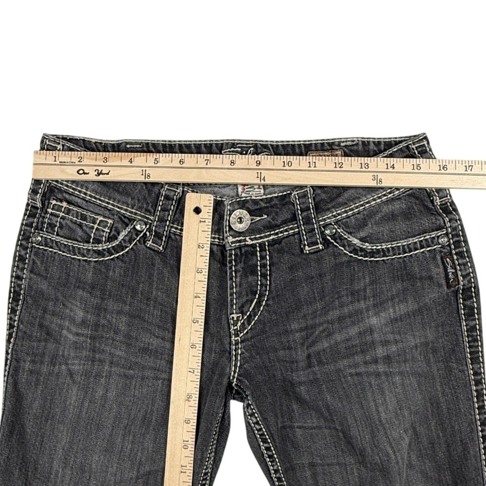 Silver Jeans McKenzie Slim Bootcut Dark Wash Thick Stitch Rhinestone W31 L32 - Picture 6 of 7
